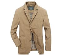UNeedVog Giacca da Uomo Casual Business Quotidiano Slim Fit Cotone Maniche Lunghe A Manica Singola Blazer