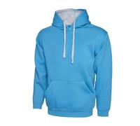 Uneek Unisex Felpa Con Cappuccio A Contrasto Varsity Pullover Università 2Tone