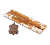 unendlich schoen - Tappeto in vera pelliccia di mucca, piccolo, passatoia per soggiorno, corridoio, ingresso, pelliccia di bovino per piccole superfici (marrone bianco, 46 x 150 cm (Rettangolare))