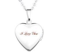 Unendlich U Bel cuore aperto e può mettere foto, collana con ciondolo (consente di salvare le proprie parole), 3 opzioni di colore., Acciaio inossidabile, senza pietra