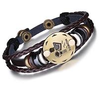 Unendlich U Braccialetto con segni zodiacali, stile punk, per uomo e donna, in pelle intrecciata e lega multistrato, 1 / 12 pezzi e base metal, colore: Wassermann(Aquarius), cod. B2356-A