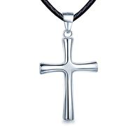 Unendlich U Ciondolo a forma di croce in argento Sterling 925, con zirconia cubica, da uomo e da donna, idea regalo per la persona amata, Argento sterling,
