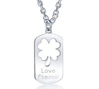 Unendlich U - Ciondolo a forma di quadrifoglio, in argento Sterling 925, da uomo e da donna, idea regalo per la persona amata, Argento sterling