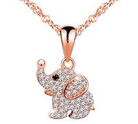 Unendlich U - Collana da donna, collana in argento 925, ciondolo a forma di animale con zirconi, colore: oro rosa