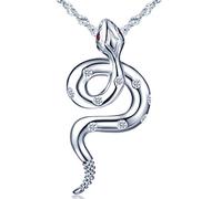Unendlich U Collana donna ragazza in argento 925, collana con ciondolo a serpente decorato con zirconi cubici, con catena, unica collana lucida, ossido di zirconio, Zirconia cubica