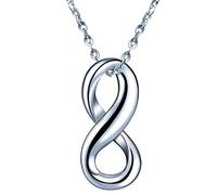 Unendlich U Collane pendenti simbolo infinito in argento sterling 925 collana donna ragazza, argento sterling, Argento sterling, Nessuna pietra preziosa