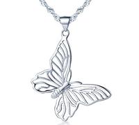 Unendlich U Fashion - Collana da donna in argento sterling 925, con ciondolo a forma di farfalla