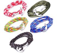 Unendlich U Hope, braccialetto intrecciato in corda di nylon, multistrato, con ciondolo a forma di ancora, confezione da 1 o da 5 e base metal, colore: 5 Stücke, cod. B2352-5