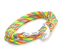 Unendlich U Hope, braccialetto intrecciato in corda di nylon, multistrato, con ciondolo a forma di ancora, confezione da 1 o da 5 e base metal, colore: multicolore, cod. B2352-colour
