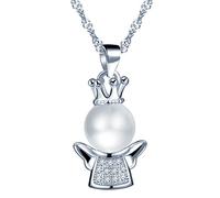 Unendlich U Infinite U 925 in Argento Zirconi Similperle Angelo Ali-Ciondolo Collana da Donna/Ragazza