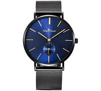 Unendlich U Infinite U-Watch Impermeabile per Gli Uomini Orologi Analogici al Quarzo Orologi Lussuosi Moda Casual Orologio Rotondo Nero/Blu
