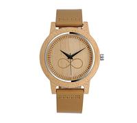Unendlich U Infinity U-Orologio al quarzo in legno di Bamboo per uomo e donna Orologio al quarzo con cinturino in vera pelle Design simbolo dell'infinito