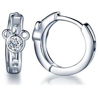 Unendlich U - Orecchini a cerchio a forma di cuore, in argento 925, mini orecchini da donna, elegante, semplice, Argento sterling, Zirconia cubica