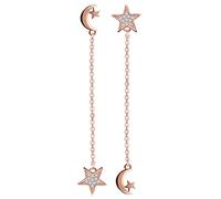 Unendlich U Orecchini donna ragazza in argento 925 con luna e stella decorata con zirconi scintillanti in argento sterling e zirconia cubica, Argento sterling, Zirconia cubica