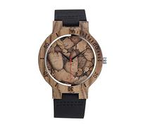 Unendlich U Orologio al quarzo Infinity U-Fashion in legno di bambù per donna e uomo Orologio al quarzo con cinturino in vera pelle Idea Regalo di Natale Coppia