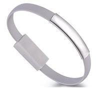 Unendlich U, Super elegante bracciale caricabatterie USB e cavo dati per Iphone Apple5/5s/5c/6/6s/6 Plus/6s Plus, iPod e iPad, 6 colori disponibili, colore: Grau, cod. b00202-gray-bracelet