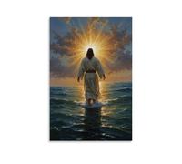 UNFANRWZW Jesus Walks on Water 1, poster decorativo da parete, per soggiorno, camera da letto, decorazione moderna per camera da letto, 40 x 60 cm