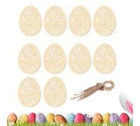 Unfinished Wood Ornaments, 8 x 6 cm Easter Eggs Decorations - Versatile Unfinished Wood Cutouts | Convenient To Install For School Party Home Bedroom Apartment Family Gathering