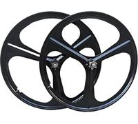 UNFRASLOP Set di Ruote in Magnesio per Mountain Bike 20/24/26/27,5/29 Pollici, Cerchi a 3 Razze, Set di Ruote Anteriore e Posteriore 100x135mm per Freni a Disco 6-9 velocità,Nero,27.5inch