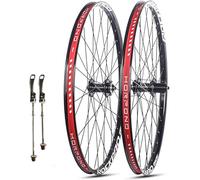 UNFRASLOP Set di Ruote Ultraleggere da 26/27,5/29 Pollici per Mountain Bike con Freni A Disco E Sgancio Rapido, Cerchi in Lega A Doppia Parete 32H E Mozzo per Cassette da 7-11 velocità,Nero,26inch