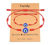 UNGENT THEM Lucky Gifts for Mommy and Me - Set di braccialetti regolabili con protezione contro il malocchio, per donne, uomini, famiglia, 25.40 cm, stringa