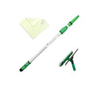 UNGER AK131 - Kit per la pulizia delle finestre, 1,25 m, incl. lavavetri, asta di prolunga, panni in microfibra, pulizia senza aloni