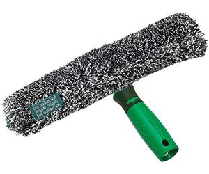 Unger ErgoTec Power - Lavastoviglie in Microfibra 100% Poliestere, con Manico a 2 componenti, Rivestimento in Velcro, per finestre Senza aloni, Colore: Nero BC450