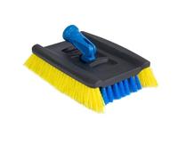 Unger Professional Lock-On Wood & Composite Deck Brush - Scrub Brush for Outdoor Decks, Durable Dual-Bristle Scrub Brush, Swivel Deck Cleaning Brush for Home & Business