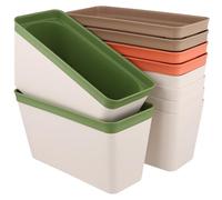 UNGFEI 6 fioriere rettangolari autoirriganti per davanzale da 27 x 13,5 x 12 cm, vasi per erbe aromatiche per interni ed esterni, piante grasse