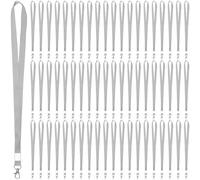 UNGFEI 60 cordini in poliestere grigio per collo, cordino con gancio girevole in metallo per chiavi del personale, carte d'identità, targhette, badge