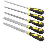 UNGFEI Set di 5 lime in acciaio al carbonio da 20 cm, piccole lime in metallo, strumento per gioielli, metallo, legno, pelle e plastica, include lima piatta, semicircolare, triangolare, rotonda,