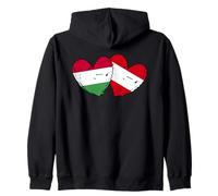 Ungheria Austria Bandiera Cuore Ungherese Patrimonio Austriaco Felpa con Cappuccio