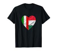 Ungheria Italia Cuore Bandiera Italiana Bandiera Ungherese Amore Cuore Maglietta