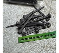 Unghie a ferro di cavallo, misura 5, testa di città, per gioielli, progetti in vetro colorato al piombo, cavalli o decorazioni rustiche, The Heritage Forge annerite, 100 pezzi