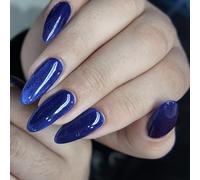 Unghie a pressione Occhi di Gatto Finti Glitter Disegni Copre Piene Colle Acrilico Lucido Glitter Artificiali Col