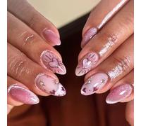 Unghie a pressione Occhi di gatto Unghie finte Glitter Disegni Full Covers Colle Su Acrilico Lucido Artificiale Gatti Eye Press Nail