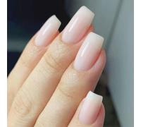 Unghie a pressione Omber Short Square French Tip Glossy False Nails Stick Nails Unghie Unghie Unghie