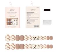 Unghie a pressione senza colla, Unghie artificiali, Include colla for unghie, French corta, Media, 24 pezzi/set(Color:A040-A48)