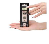 Unghie a pressione, unghie a forma di mandorla, colla for unghie inclusa, french, misura media, forma squovale, 24 pezzi/set, 1 mini lima(Color:A064-B003)