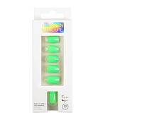 Unghie a pressione, Unghie artificiali, Include colla for unghie, French corta, media, 24 pezzi/set, 1 mini lima(Color:S374)