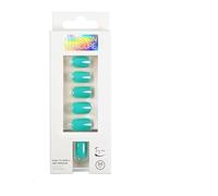 Unghie a pressione, Unghie artificiali, Include colla for unghie, French corta, media, 24 pezzi/set, 1 mini lima(Color:S105)