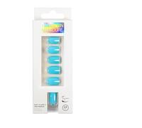 Unghie a pressione, Unghie artificiali, Include colla for unghie, French corta, media, 24 pezzi/set, 1 mini lima(Color:S153)