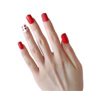 Unghie a pressione, unghie artificiali, include colla for unghie, French corta, media, 24 pezzi/set(Color:B29)