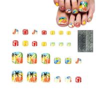 Unghie adesive per dita - Estremità di unghie riutilizzabili per l'estate, di bellezza per donne e ragazze amiche per il libero principianti spiaggia