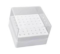 Unghie Art Drill Bit Storage Case 49 Slot Capacità Risparmio di Spazio Design Piatto Contenitore impilabile per Unghie Strumenti Salone Soluzione Organizzazione Facile Accesso