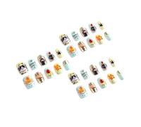 Unghie artificiali, 30 pezzi, colori vibranti, in ABS, facili da applicare, a lunga durata, per manicure
