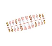 Unghie artificiali eleganti punte francesi premere su per le donne 3D Rose Decors Stick on Manicure Decorazione Art