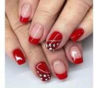 Unghie Artificiali In Acrilico Per La Presentazione Di Nail Art Breve Finitura Quadrata Lucida Con Leopardo Disegni Per Natale