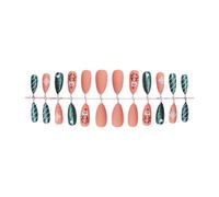 Unghie artificiali scintillanti Natale unghie finte adorabili alci coperture complete stick sulle unghie a forma di mandorla premere sulle unghie