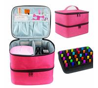Unghie Borsa Porta Smalto Doppio Strato, Organizer Busta di Stoccaggio per Strumenti per Manicure e Lampada Unghie, Valigetta Porta Smalti, Custodia Organizer per Smalto, Solo Borsa